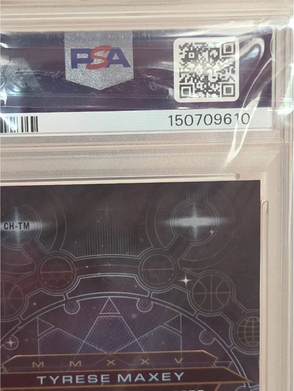 2025-26 Chrome PSA 9 Tyrese Maxey Chromographs 43/75 On Card Auto 76ers #CH-TM